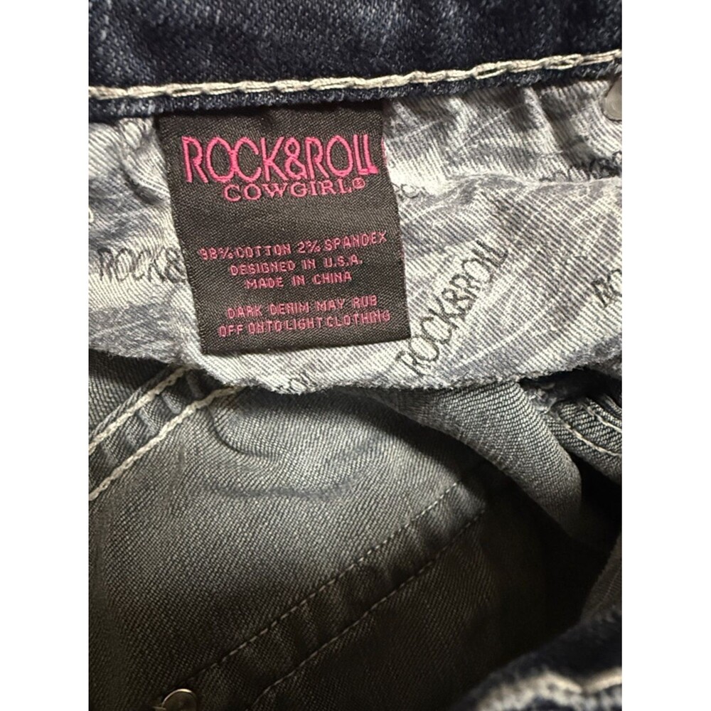 Rock & Roll Cowgirl Indigo Jeans with Pink Logo - Picture 2 of 3